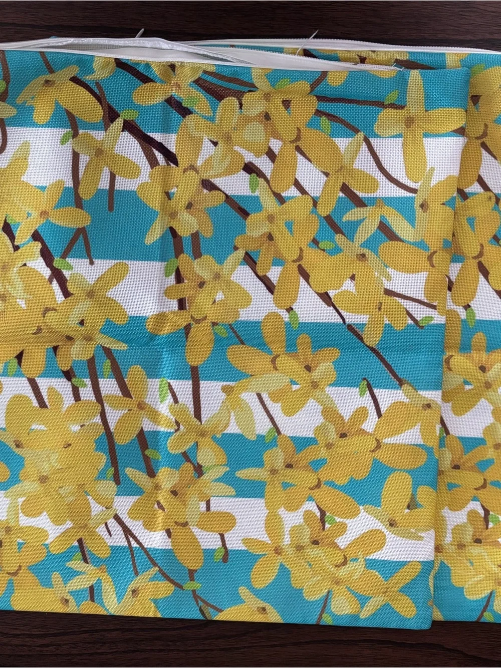 2 Floral Birdhouse Decorative Pillow Cover Pair - Yellow & Teal